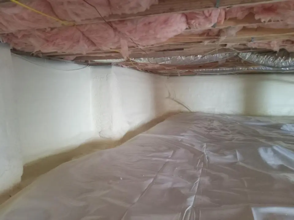 Crawl space encapsulation with closed-cell spray foam for Spray Foam Roofing in Killingly